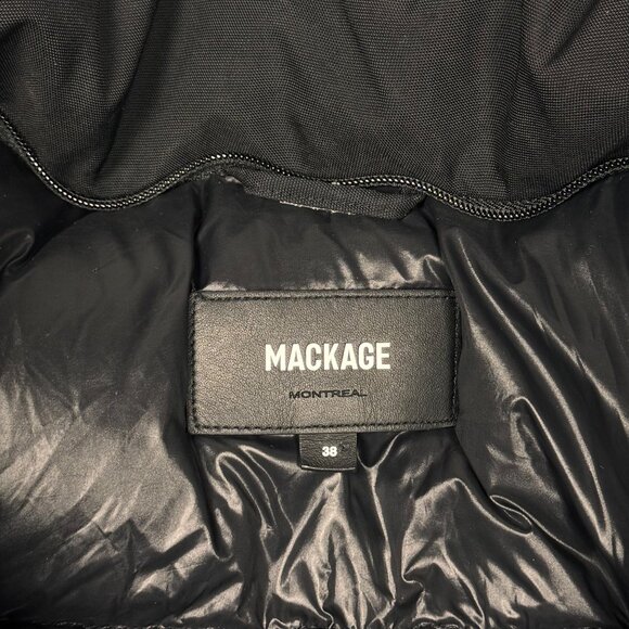 Mackage Edward XR Down Parka Jacket SZ M Black Mock Neck Pockets Hood Missing - Picture 6 of 16